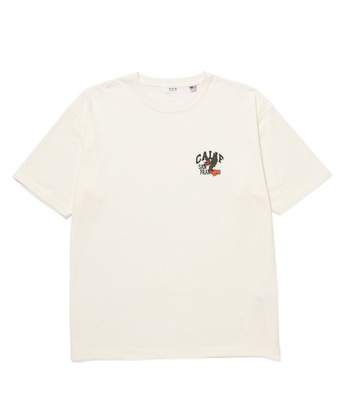 ADAM ET ROPE'(アダムエロペ)の「【アウトレット店舗・WEB限定】USAミニカレッジTシャツ(Tシャツ/カットソー・メンズ・ホワイト/ベージュ/グリーン・M/L/LL)」の2枚目の写真