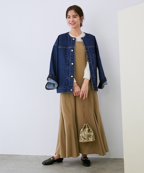 ROPE'（ロペ）の「ジャガード巾着ミニバッグ（ハンドバッグ・レディース・ベージュ/ブルー・FREE）」の3枚目の写真