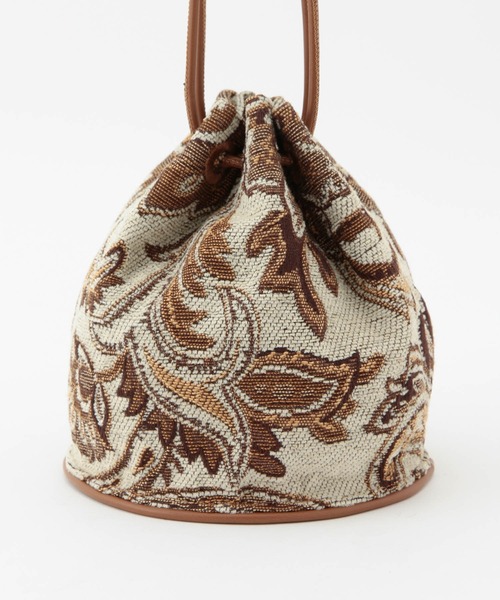 ROPE'（ロペ）の「ジャガード巾着ミニバッグ（ハンドバッグ・レディース・ベージュ/ブルー・FREE）」の10枚目の写真