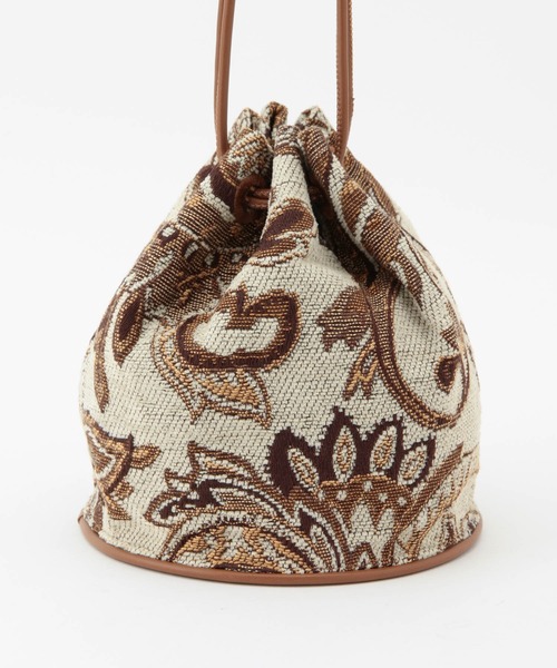 ROPE'（ロペ）の「ジャガード巾着ミニバッグ（ハンドバッグ・レディース・ベージュ/ブルー・FREE）」の9枚目の写真