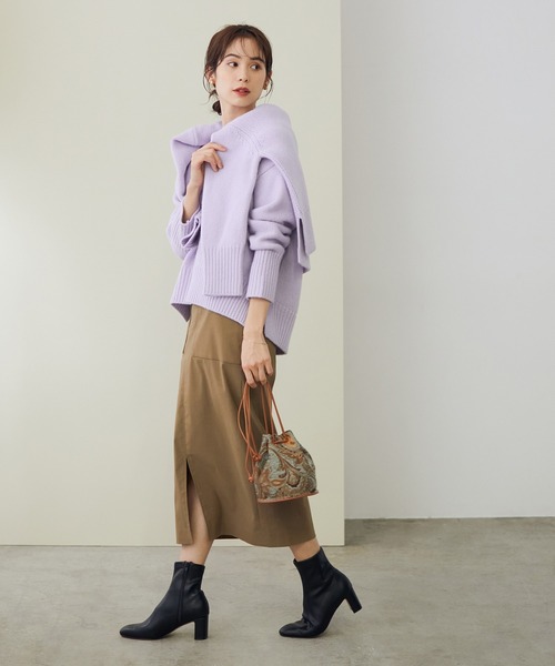 ROPE'（ロペ）の「ジャガード巾着ミニバッグ（ハンドバッグ・レディース・ベージュ/ブルー・FREE）」の4枚目の写真