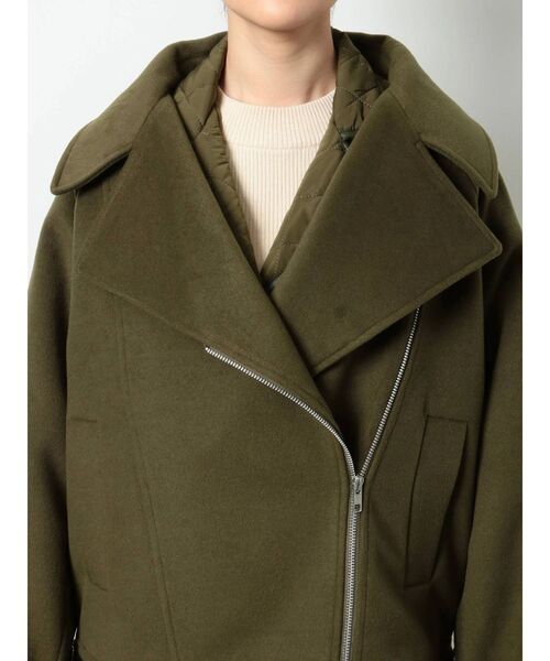 EVRIS（エヴリス）の「ライダースレイヤードブルゾン（ブルゾン・レディース・ブラック/カーキ・FREE）」の6枚目の写真