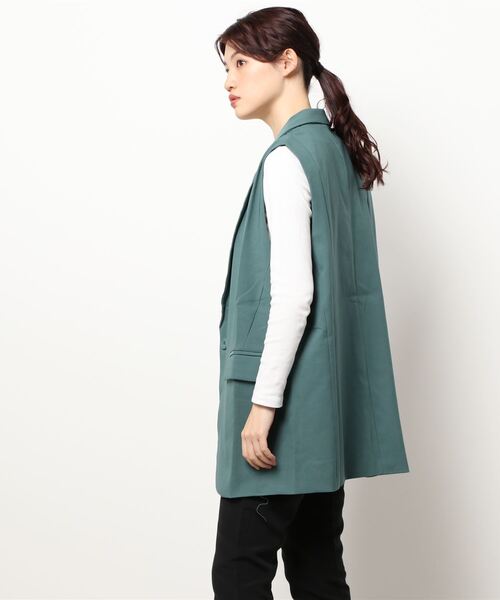 SPINNS(スピンズ)の「【セットアップ対応】テーラードベスト(ベスト・レディース・ブラック/ベージュ/ブラウン/グリーン・ONESIZE)」の5枚目の写真