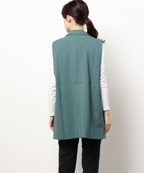 SPINNS(スピンズ)の「【セットアップ対応】テーラードベスト(ベスト・レディース・ブラック/ベージュ/ブラウン/グリーン・ONESIZE)」の6枚目の写真