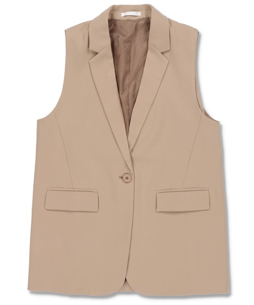 SPINNS(スピンズ)の「【セットアップ対応】テーラードベスト(ベスト・レディース・ブラック/ベージュ/ブラウン/グリーン・ONESIZE)」の8枚目の写真