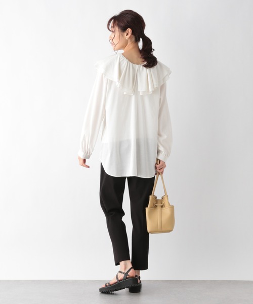 GLOBAL WORK（グローバルワーク）の「3WAY襟フリルブラウス/959694（シャツ/ブラウス・レディース・ブラック/キャメル/ホワイト・LARGE/MEDIUM）」の11枚目の写真