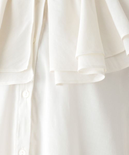 GLOBAL WORK（グローバルワーク）の「3WAY襟フリルブラウス/959694（シャツ/ブラウス・レディース・ブラック/キャメル/ホワイト・LARGE/MEDIUM）」の10枚目の写真