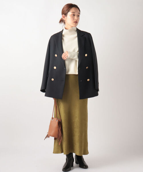 NOLLEY’S（ノーリーズ）の「◇【WEB限定カラーあり】CHESS ハイネックプルオーバーニット（ニット/セーター・レディース・オフホワイト/グリーン/オリーブ/ミント/ブルー/イエロー/ベビーピンク・38）」の9枚目の写真