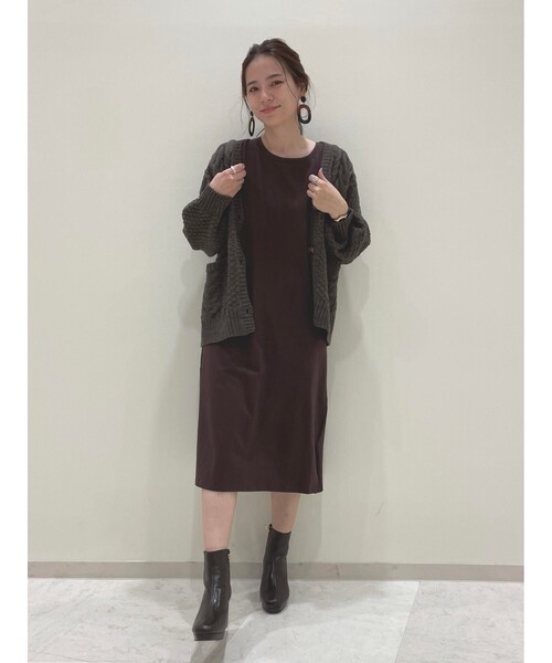 SHOO・LA・RUE(シューラルー)の「◆ざっくりカノコケーブルカーディガン(カーディガン/ボレロ・レディース・ライトブルー/ダークグリーン/アイボリー/サンドベージュ/マスタード/グレー系その他/ライトパープル/ダークブラウン系3/レモンイエロー/ライトグリーン/ライトグレー/ブラック・00)」の13枚目の写真