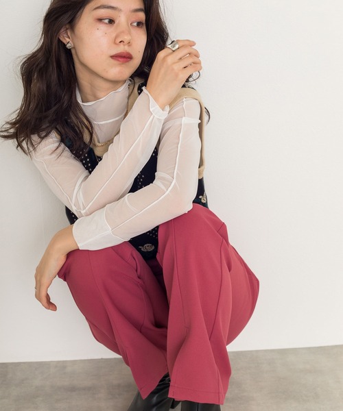 w closet(ダブルクローゼット)の「前スリットセミフレアパンツ(その他パンツ・レディース・ブラック/カーキ/グリーン/ピンク系その他・S/M)」の10枚目の写真