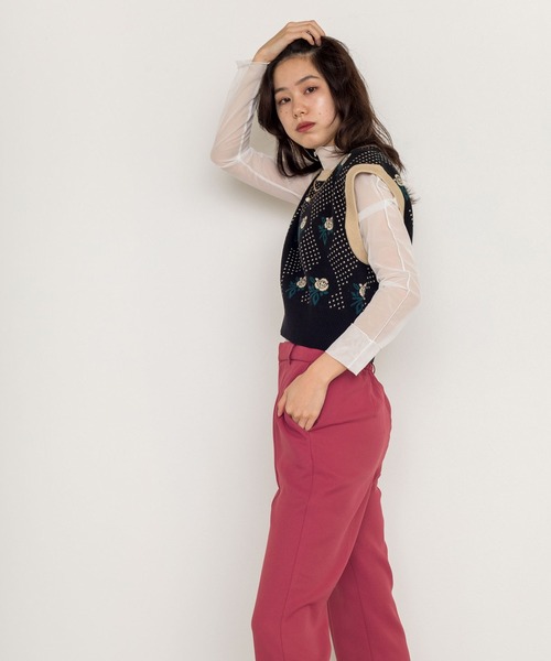 w closet(ダブルクローゼット)の「前スリットセミフレアパンツ(その他パンツ・レディース・ブラック/カーキ/グリーン/ピンク系その他・S/M)」の11枚目の写真