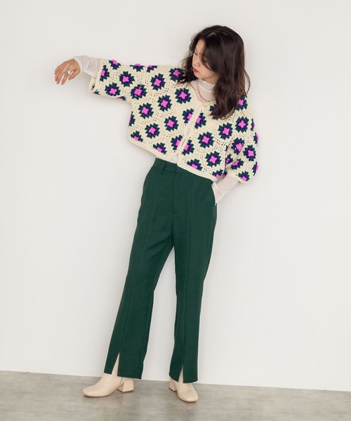 w closet(ダブルクローゼット)の「前スリットセミフレアパンツ(その他パンツ・レディース・ブラック/カーキ/グリーン/ピンク系その他・S/M)」の14枚目の写真