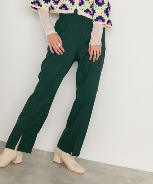 w closet(ダブルクローゼット)の「前スリットセミフレアパンツ(その他パンツ・レディース・ブラック/カーキ/グリーン/ピンク系その他・S/M)」の19枚目の写真