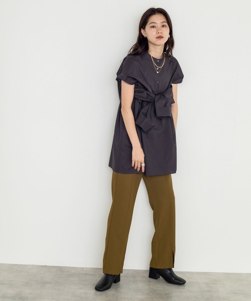 w closet(ダブルクローゼット)の「前スリットセミフレアパンツ(その他パンツ・レディース・ブラック/カーキ/グリーン/ピンク系その他・S/M)」の21枚目の写真