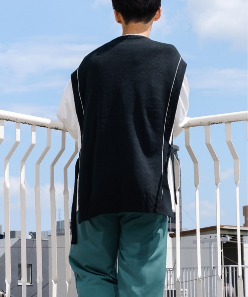 Ellno Loset（エルノロゼット）の「ニットベスト×ロンＴセット（ニット/セーター・メンズ・ブラック・MEDIUM/LARGE）」の12枚目の写真