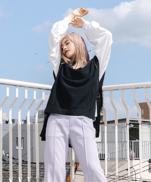 Ellno Loset（エルノロゼット）の「ニットベスト×ロンＴセット（ニット/セーター・メンズ・ブラック・MEDIUM/LARGE）」の11枚目の写真
