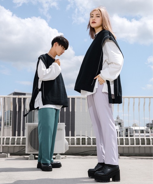 Ellno Loset（エルノロゼット）の「ニットベスト×ロンＴセット（ニット/セーター・メンズ・ブラック・MEDIUM/LARGE）」の15枚目の写真