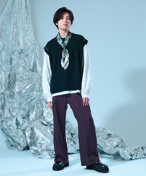 Ellno Loset（エルノロゼット）の「ニットベスト×ロンＴセット（ニット/セーター・メンズ・ブラック・MEDIUM/LARGE）」の20枚目の写真