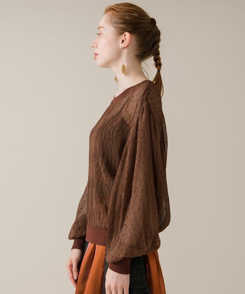 ROSIEE（ロージー）の「ROSIEE シアードットブラウス（シャツ/ブラウス・レディース・ブラック/ブラウン・FREE）」の4枚目の写真