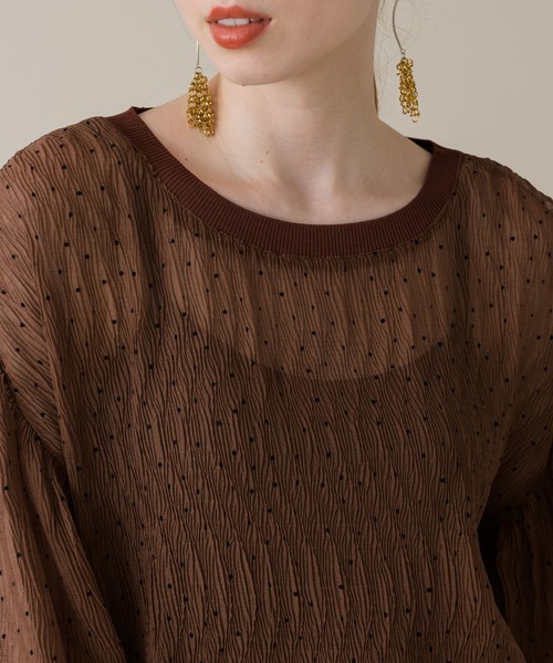 ROSIEE（ロージー）の「ROSIEE シアードットブラウス（シャツ/ブラウス・レディース・ブラック/ブラウン・FREE）」の7枚目の写真