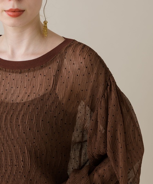 ROSIEE（ロージー）の「ROSIEE シアードットブラウス（シャツ/ブラウス・レディース・ブラック/ブラウン・FREE）」の11枚目の写真