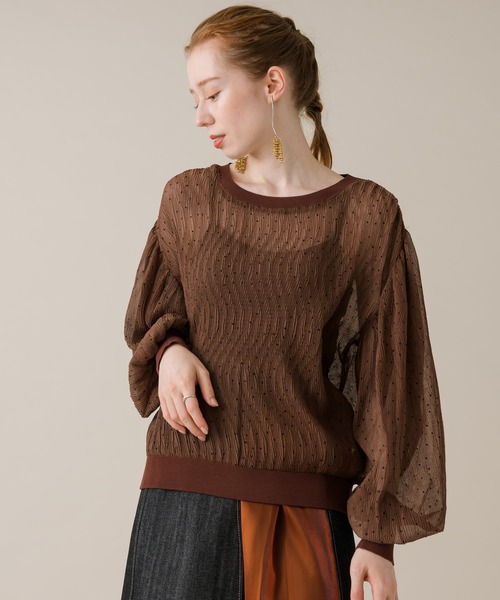 ROSIEE（ロージー）の「ROSIEE シアードットブラウス（シャツ/ブラウス・レディース・ブラック/ブラウン・FREE）」の13枚目の写真