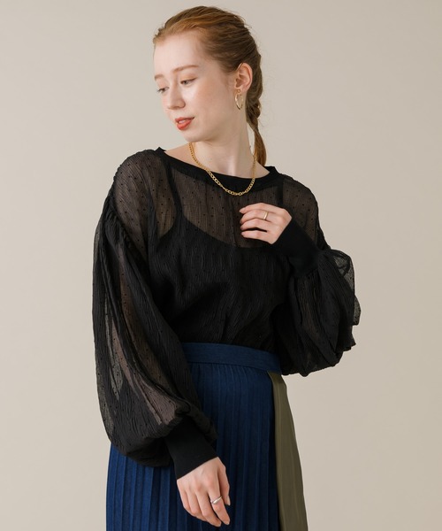 ROSIEE（ロージー）の「ROSIEE シアードットブラウス（シャツ/ブラウス・レディース・ブラック/ブラウン・FREE）」の21枚目の写真