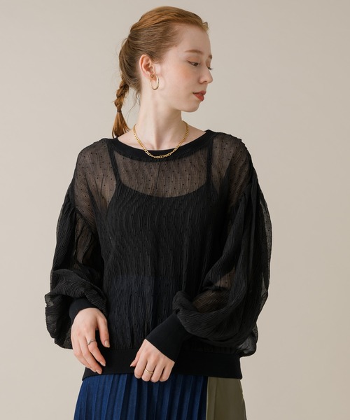 ROSIEE（ロージー）の「ROSIEE シアードットブラウス（シャツ/ブラウス・レディース・ブラック/ブラウン・FREE）」の6枚目の写真