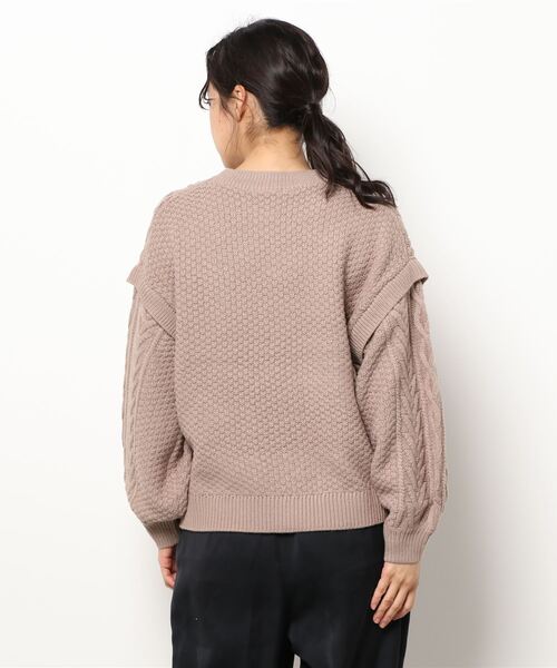 Honeys（ハニーズ）の「ケーブル編ニット（ニット/セーター・レディース・ライトグリーン/ベージュ/モカ/アイボリー/ブルー系その他/オレンジ・L/LL/S/M）」の11枚目の写真