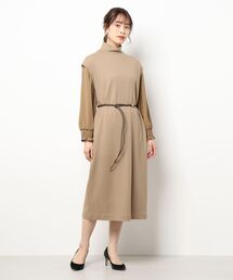INED | ウールジャージドッキングワンピース(ワンピース)
