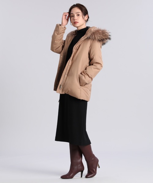 INED（イネド）の「ウールジャージドッキングワンピース（ワンピース・レディース・キャメル/ブラック・9号）」の19枚目の写真