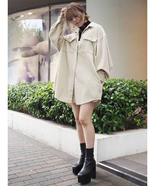 EVRIS（エヴリス）の「タートルショートリブニットトップス（ニット/セーター・レディース・ホワイト/ブラック/パープル/カーキ・FREE）」の17枚目の写真