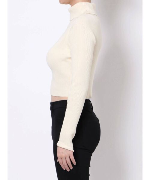 EVRIS（エヴリス）の「タートルショートリブニットトップス（ニット/セーター・レディース・ホワイト/ブラック/パープル/カーキ・FREE）」の15枚目の写真