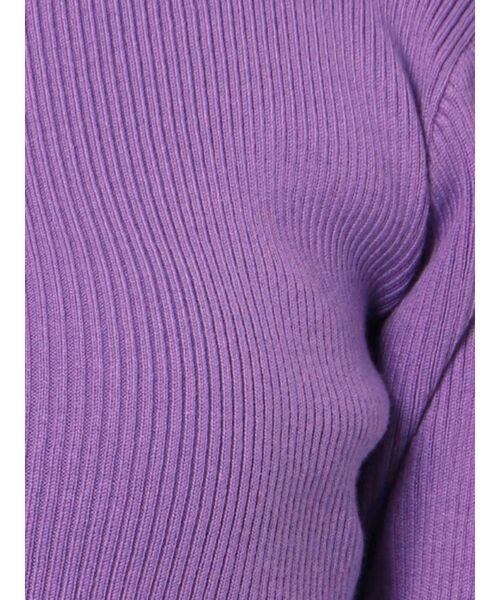 EVRIS（エヴリス）の「タートルショートリブニットトップス（ニット/セーター・レディース・ホワイト/ブラック/パープル/カーキ・FREE）」の9枚目の写真