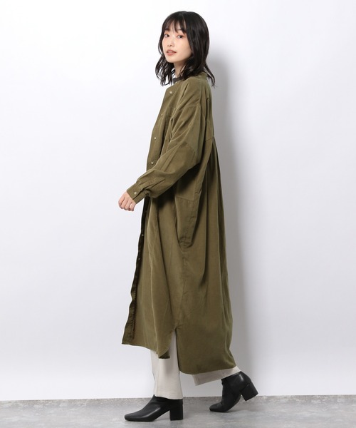 LAKOLE(ラコレ)の「コーデュロイノーカラーワンピース / 218788(シャツワンピース・レディース・チャコール/ブラウン/アイボリー/カーキ・SMALL/MEDIUM)」の8枚目の写真