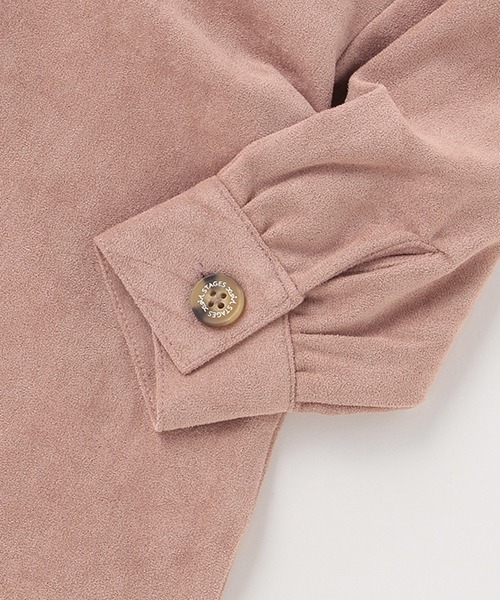 X-girl Stages（エックスガールステージス）の「肩開きシャツワンピース（シャツワンピース・キッズ・ベージュ/ライトピンク・90cm/110cm/100cm/120cm/130cm/140cm）」の7枚目の写真