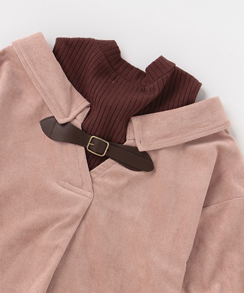 X-girl Stages（エックスガールステージス）の「肩開きシャツワンピース（シャツワンピース・キッズ・ベージュ/ライトピンク・90cm/110cm/100cm/120cm/130cm/140cm）」の9枚目の写真