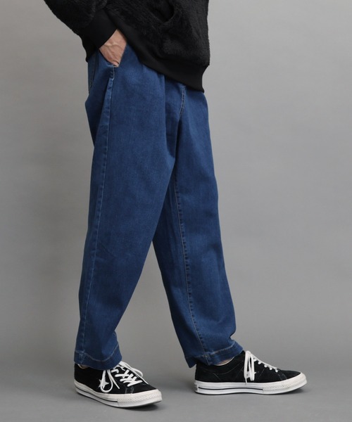 air tokyo sellection（エアートウキョウセレクション）の「ルーズシルエット ワイド デニム テーパードパンツ（デニムパンツ・メンズ・ライトブルー/インディゴブルー/ワンウォッシュ・X-LARGE/MEDIUM/LARGE）」の3枚目の写真