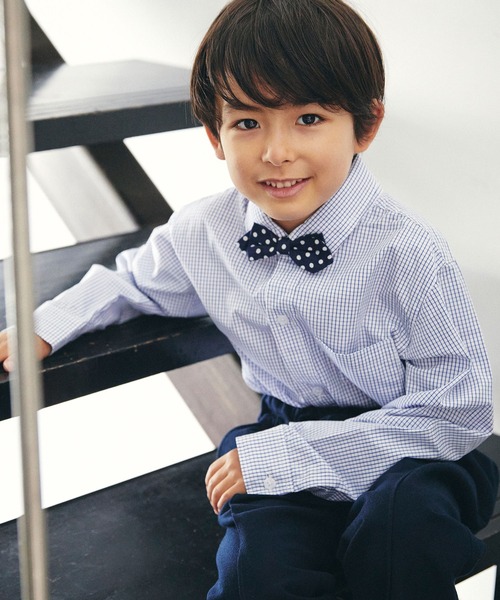 D.fesense（ディーフェセンス）の「フォーマルシャツ（シャツ/ブラウス・キッズ・オフホワイト/チェック・90cm/110cm/100cm/120cm）」の2枚目の写真