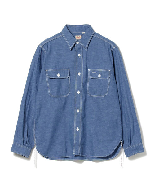 SUGAR CANE（シュガーケーン）の「SUGAR CANE / VAT DYE CHAMBRAY WORK SHIRT シャンブレーワークシャツ（シャツ/ブラウス・メンズ・ブルー・LARGE）」の2枚目の写真