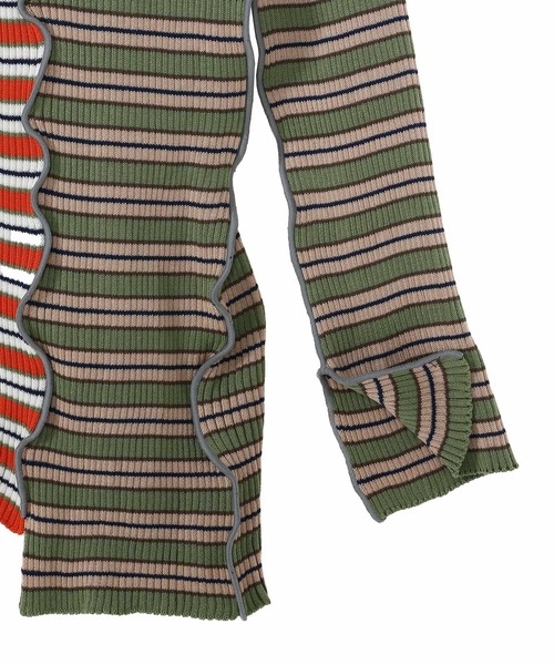 kotohayokozawa(コトハヨコザワ)の「kotohayokozawa CENTER CUTTING SEMI LONG RIB KNT KT21A-KNS02(ニット/セーター・レディース・グリーン/ブルー・FREE)」の6枚目の写真