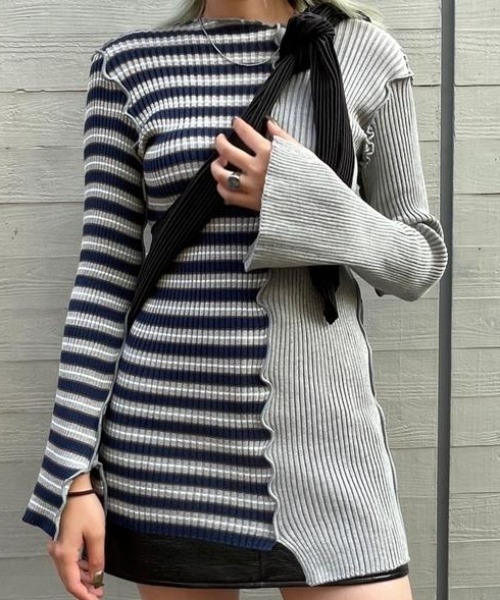 kotohayokozawa(コトハヨコザワ)の「kotohayokozawa CENTER CUTTING SEMI LONG RIB KNT KT21A-KNS02(ニット/セーター・レディース・グリーン/ブルー・FREE)」の15枚目の写真