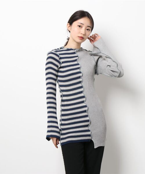 kotohayokozawa(コトハヨコザワ)の「kotohayokozawa CENTER CUTTING SEMI LONG RIB KNT KT21A-KNS02(ニット/セーター・レディース・グリーン/ブルー・FREE)」の11枚目の写真