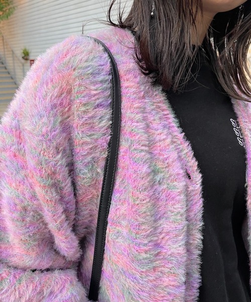 WHO'S WHO gallery(フーズフーギャラリー)の「カラーシャギーカーデ(カーディガン/ボレロ・レディース・ブラック/パープル/ピンク・FREE)」の12枚目の写真