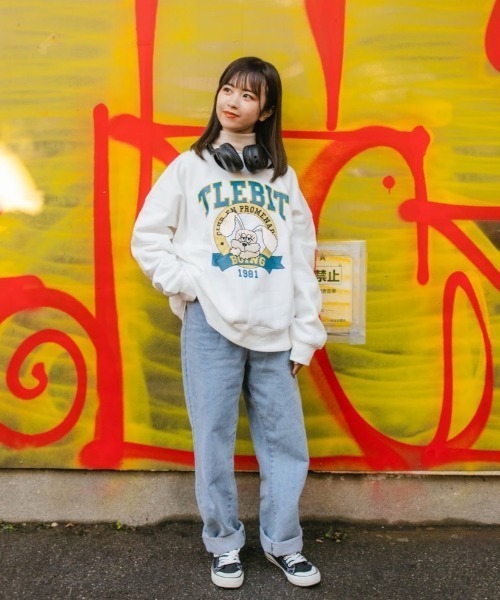 nemne store（ネンネストア）の「【スピンZOO×nemne】刺繍入り裏起毛スウェット（スウェット・レディース・ベージュ/ブルー/グリーン/オートミール/ホワイト系その他/スミクロ・MEDIUM/LARGE）」の18枚目の写真