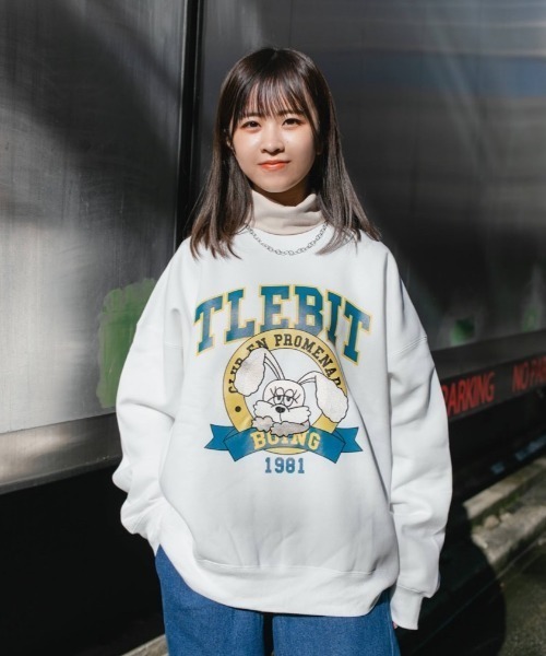 nemne store（ネンネストア）の「【スピンZOO×nemne】刺繍入り裏起毛スウェット（スウェット・レディース・ベージュ/ブルー/グリーン/オートミール/ホワイト系その他/スミクロ・MEDIUM/LARGE）」の17枚目の写真