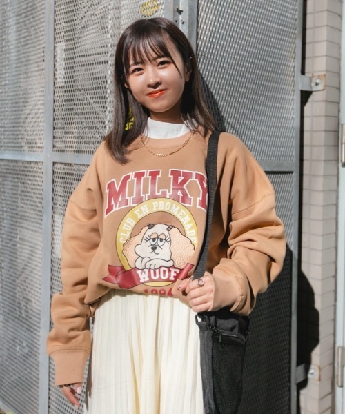 nemne store（ネンネストア）の「【スピンZOO×nemne】刺繍入り裏起毛スウェット（スウェット・レディース・ベージュ/ブルー/グリーン/オートミール/ホワイト系その他/スミクロ・MEDIUM/LARGE）」の21枚目の写真