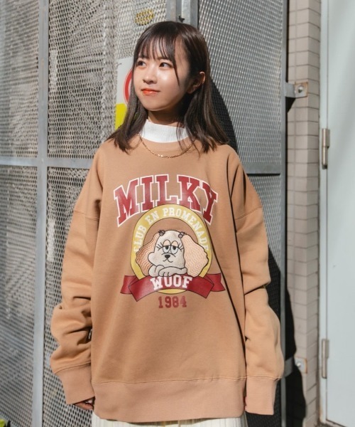 nemne store（ネンネストア）の「【スピンZOO×nemne】刺繍入り裏起毛スウェット（スウェット・レディース・ベージュ/ブルー/グリーン/オートミール/ホワイト系その他/スミクロ・MEDIUM/LARGE）」の22枚目の写真