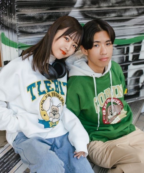 nemne store（ネンネストア）の「【スピンZOO×nemne】刺繍入り裏起毛スウェット（スウェット・レディース・ベージュ/ブルー/グリーン/オートミール/ホワイト系その他/スミクロ・MEDIUM/LARGE）」の7枚目の写真