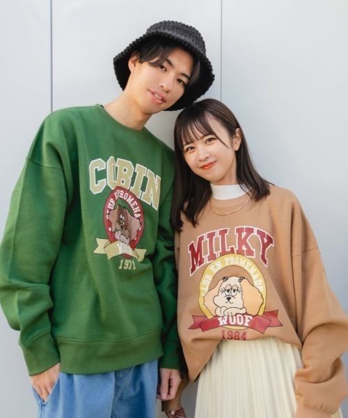 nemne store（ネンネストア）の「【スピンZOO×nemne】刺繍入り裏起毛スウェット（スウェット・レディース・ベージュ/ブルー/グリーン/オートミール/ホワイト系その他/スミクロ・MEDIUM/LARGE）」の14枚目の写真